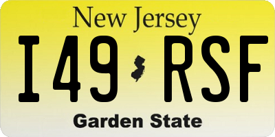 NJ license plate I49RSF