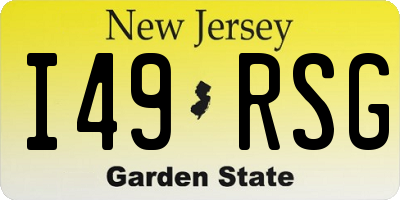 NJ license plate I49RSG