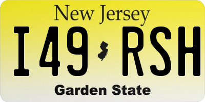 NJ license plate I49RSH
