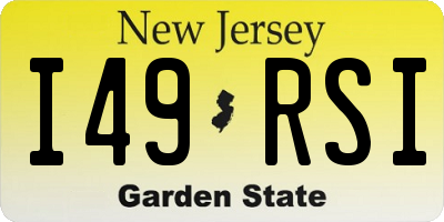 NJ license plate I49RSI
