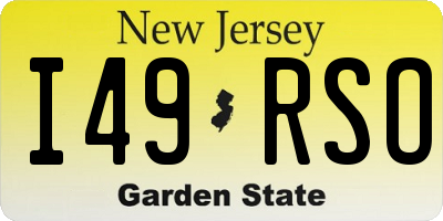 NJ license plate I49RSO