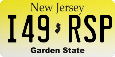 NJ license plate I49RSP