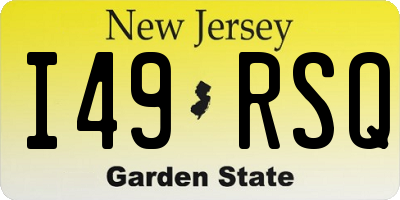 NJ license plate I49RSQ