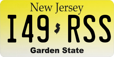 NJ license plate I49RSS