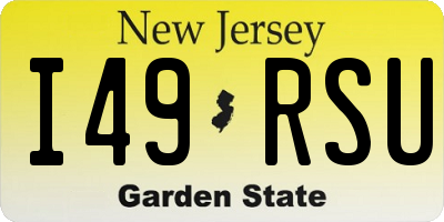 NJ license plate I49RSU