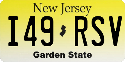 NJ license plate I49RSV