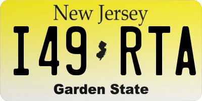 NJ license plate I49RTA