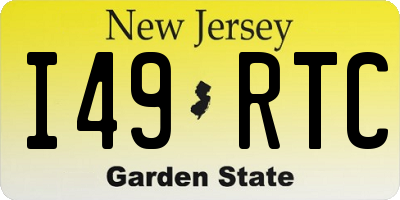 NJ license plate I49RTC
