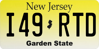 NJ license plate I49RTD