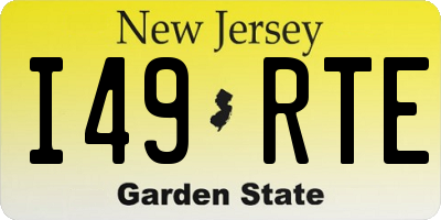 NJ license plate I49RTE