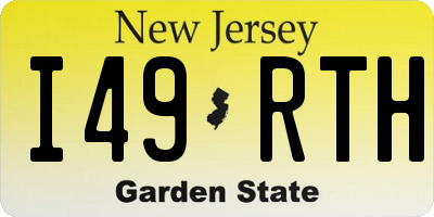 NJ license plate I49RTH
