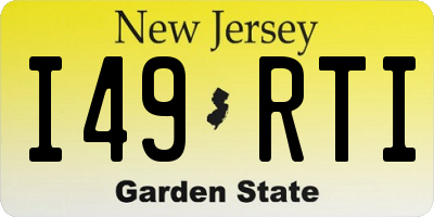 NJ license plate I49RTI