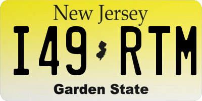 NJ license plate I49RTM