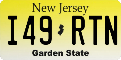 NJ license plate I49RTN