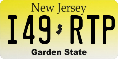 NJ license plate I49RTP