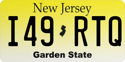 NJ license plate I49RTQ