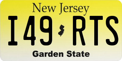 NJ license plate I49RTS