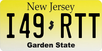 NJ license plate I49RTT