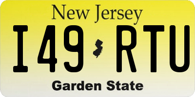 NJ license plate I49RTU
