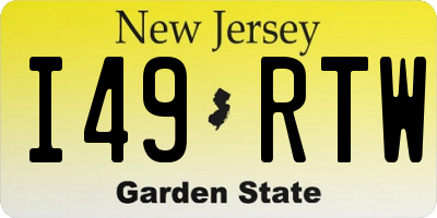 NJ license plate I49RTW