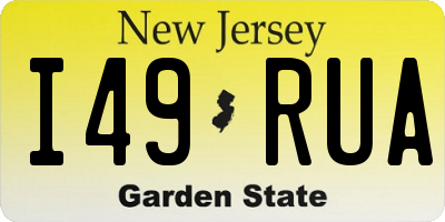 NJ license plate I49RUA