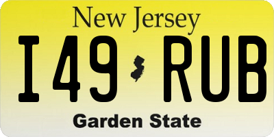 NJ license plate I49RUB
