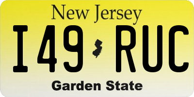 NJ license plate I49RUC