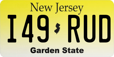 NJ license plate I49RUD