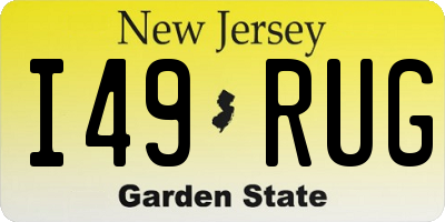 NJ license plate I49RUG