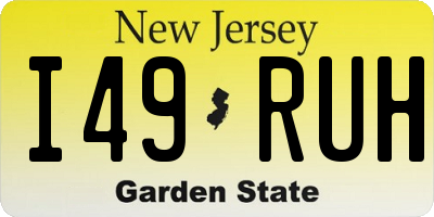 NJ license plate I49RUH