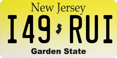 NJ license plate I49RUI