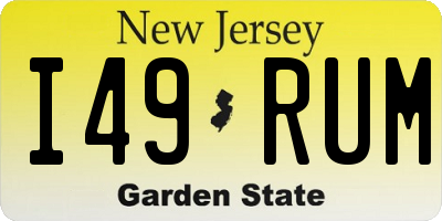 NJ license plate I49RUM