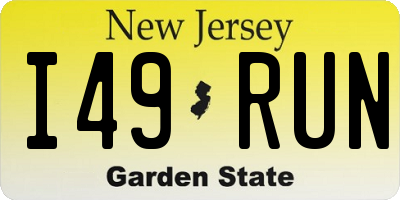 NJ license plate I49RUN