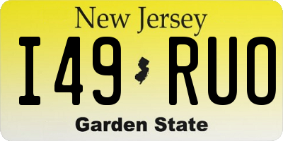 NJ license plate I49RUO