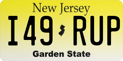 NJ license plate I49RUP