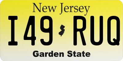 NJ license plate I49RUQ