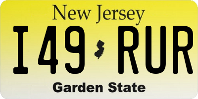 NJ license plate I49RUR