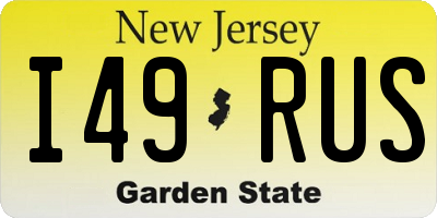 NJ license plate I49RUS