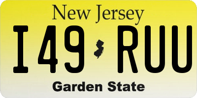 NJ license plate I49RUU