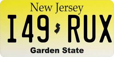NJ license plate I49RUX
