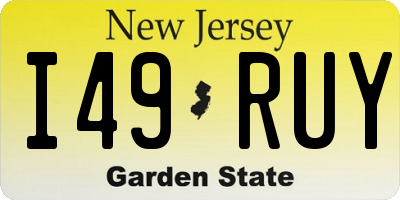 NJ license plate I49RUY