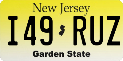 NJ license plate I49RUZ