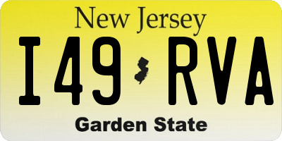 NJ license plate I49RVA