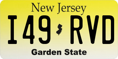 NJ license plate I49RVD