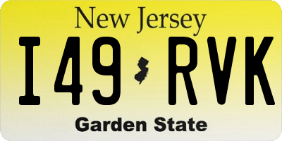 NJ license plate I49RVK