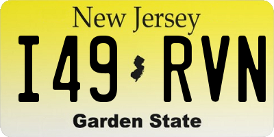 NJ license plate I49RVN