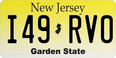 NJ license plate I49RVO