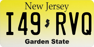 NJ license plate I49RVQ