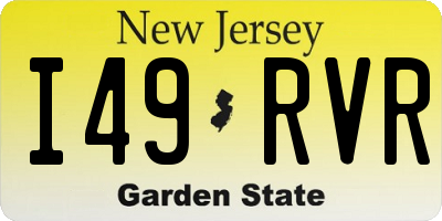 NJ license plate I49RVR