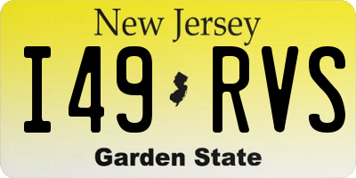 NJ license plate I49RVS
